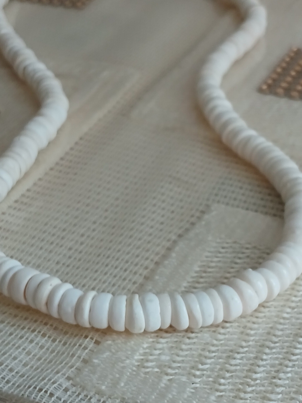 Vintage Puka Shell Necklace 19.5" Authentic Hawaiian White Choker